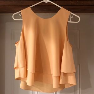 Peach Zara Layered Crop Top